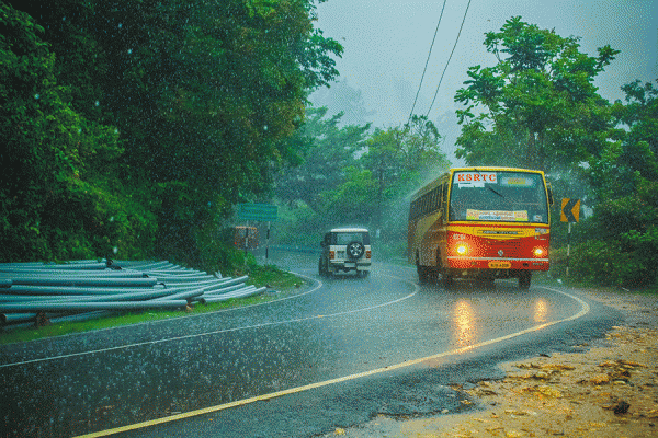 Aanavandi on a Rainy Day by Nivin Thomas