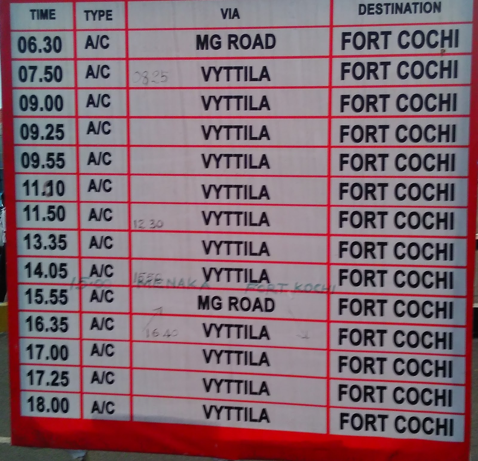 kurtc volvo bus timings